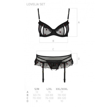 Сексуальний комплект з поясом для панчіх LOVELIA SET black XXL/XXXL - Passion