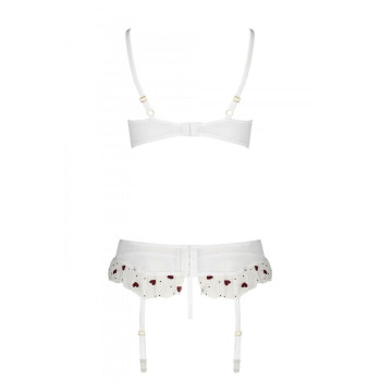 Сексуальний комплект з поясом для панчіх LOVELIA SET white XXL/XXXL - Passion